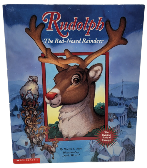 Rudolph The Red-Nosed Reindeer, the original story of Rudolph by Robert L. May and illustrated by David Wenzel. This Scholastic edition paperback was only available to the school market and was first printed in 2002. The book contains 33 illustrated pages.