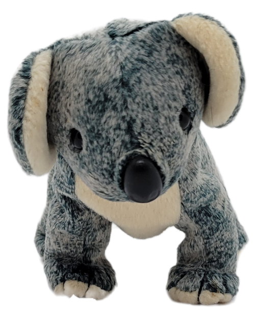 Ty Beanie Baby of Eucalyptus the Koala from 1999. The Koala is grey with cream stomach and bottom of feet. Eucalyptus is 4-inches high and 6-inches long.