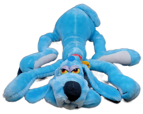 Vintage 1984 Hanna-Barbera Foofur the blue dog large plush by Dakin. Foofur is an American animated children's television series from Kissyfur creator Phil Mendez that was produced by Hanna-Barbera Productions. Foofur is a Saturday-morning cartoon produced by Hanna-Barbera for NBC. It ran for two seasons, from 1986 to 1988. Foofur, a true blue (literally) hound dog. Foofur measures 19-inches long and wears a red collar with Foofur tag. The plush was Made in Korea.
