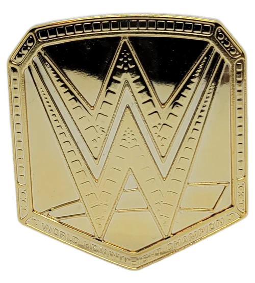 Carl's Jr/Hardee's 2019 WWE Star Pals Miniature Championship Title Buckle / Belt. The is a wearable or clip-on toy replica belt. The series was available in November 2019 and contained 4 different WWE toys to collect.