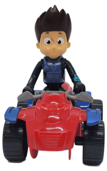 Spin Master Paw Patrol Sea Patroller ATV & Ryder Scuba Figure, Ryder figure wearing a blue scuba outfit seated on a red and blue ATV with large black wheels