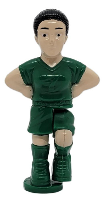 Subway Kids Pak Toy 2001 Team Player Action Sports Soccer Kicker (Kicker Only), green soccer player kicker figure with hands on hips and one knee raised, shown against a white background.