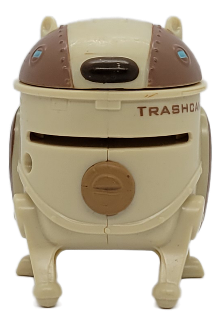 McDonald's Happy Meal Toy #2 Trashcan from the 2009 Astro Boy The Movie series of toys for ages 3+. Trashcan is a robot dog of above-average intelligence, who lives with Hamegg and his foster children. Trashcan appears exclusively in the 2009 Astro Boy Movie and its official comic adaptation. Trashcan is beige, with brown markings on his head, body, and legs, similar to the markings on a beagle. The series contains 6 different toys and was available October 22nd to November 12th of 2009.