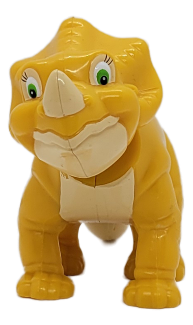 Wendy's Kids' Meal Toy of Cera bobblehead from the 2003 The Land Before Time series of toys for ages 3+. Cera (also known as Sweet but Strong-willed Cera or simply strong-willed Cera), is the deuteragonist and primary female character in The Land Before Time franchise. She is also the secondary antagonist of The Land Before Time. The series contains 5 different toys from the movie and was available July - August 2003.