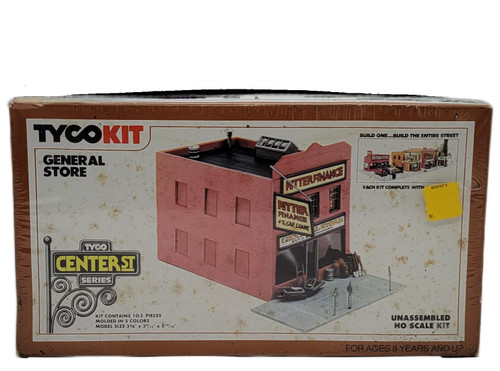 Tyco TYCO Kit TYCO Center St Series General Store #7798 HO Scale, vintage model kit box showing a red-brick general store building and HO scale kit details