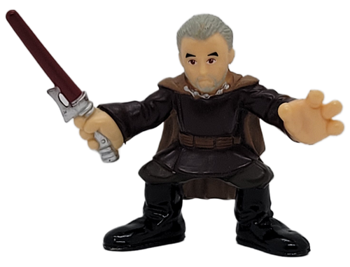 Playskool Star Wars Galactic Heroes 2.25-inch tall action figure of Count Dooku for ages 3 & up. Count Dooku was a menacing Sith Lord and central figure in the Clone Wars. Once a Jedi -- trained by Yoda -- he became disillusioned with the Jedi Order.