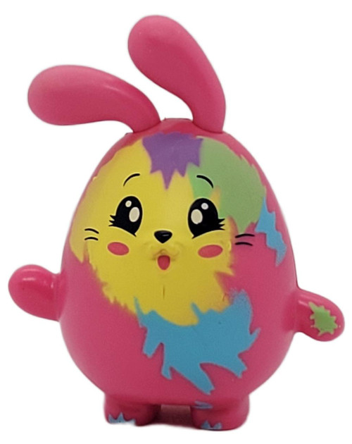 McDonald's Happy Meal Toy 2020 Pikmi Pops #6 Ebby the Bunny (Loose), colorful pink bunny toy with upright ears, a yellow face, and purple, green, and blue accents shown against a white background.