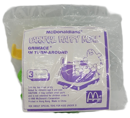 1990 McDonald's McDonaldland Carnival Grimace in Turn-Around Happy Meal toy in original packaging