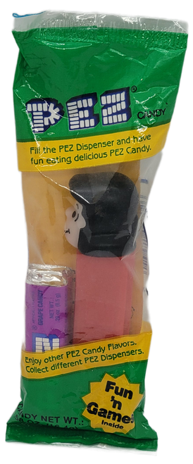 Vintage Peanuts Lucy Van Pelt Series A PEZ dispenser with black eyes and red stem in original packaging