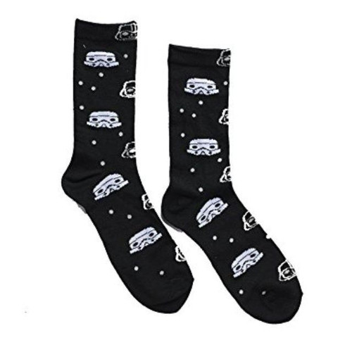 Funko Star Wars Stormtroopers/Darth Vader Socks, black socks with white Star Wars vehicle and character patterns.