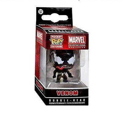 Marvel Funko Pocket POP! Keychain - Marvel Collector Corps Venom Bobble-Head, small Venom character keychain with bobble-head design in box.