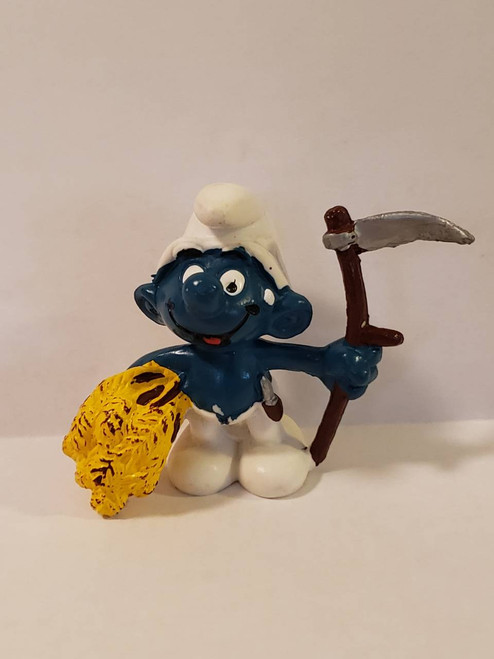 Schleich Farmer with Scythe Smurf Figure