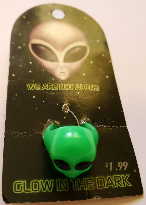 Vintage glow in the dark plastic Alien face ring