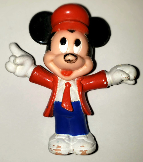 Disney Mickey Mouse In Red Jacket And Red Tie PVC Toy Figure