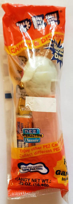 PEZ - Halloween GITD Mummy Dispenser, glow-in-the-dark mummy-shaped PEZ candy dispenser in orange packaging.