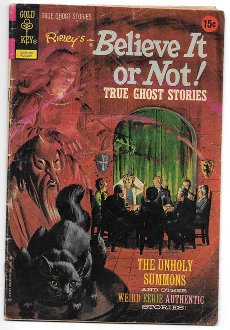 Gold Key Ripley's Believe It Or Not! True Ghost Stories #90208-208 Comic Book, vintage comic with spooky illustrations and text.
