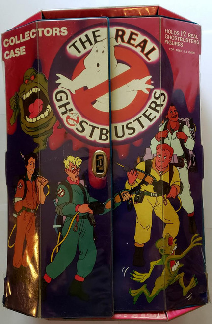 The Real Ghostbusters Collectors Case, vintage toy storage case with colorful Ghostbusters characters and logo design.