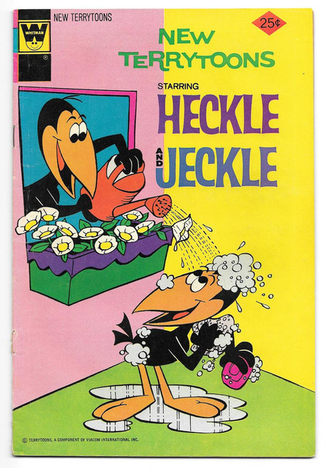 Whitman Comics New Terrytoons #28 Comic Book, featuring Heckle and Jeckle cartoon characters with bright colors and vintage comic art style.