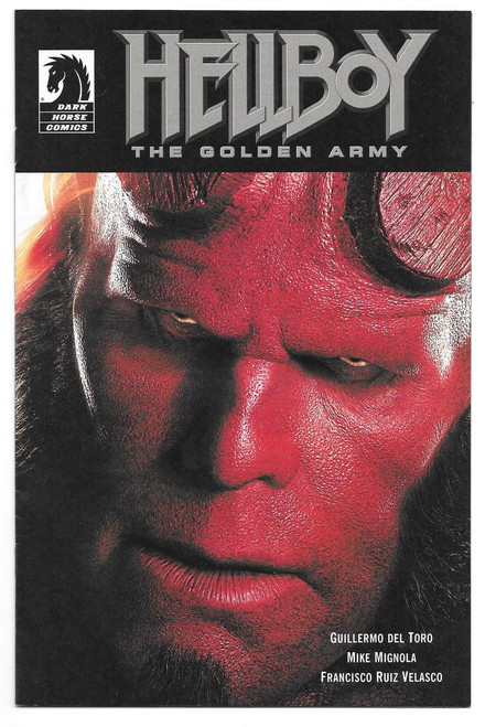 Dark Horse Comics Hellboy The Golden Army (2008) #0A, close-up of Hellboy's face with red skin and a serious expression.
