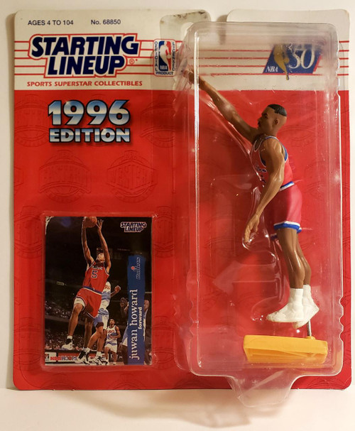 Starting Lineup NBA Washington Bullets Juwan Howard 1996 Edition Toy Figure in original packaging, collectible sports superstar figurine.