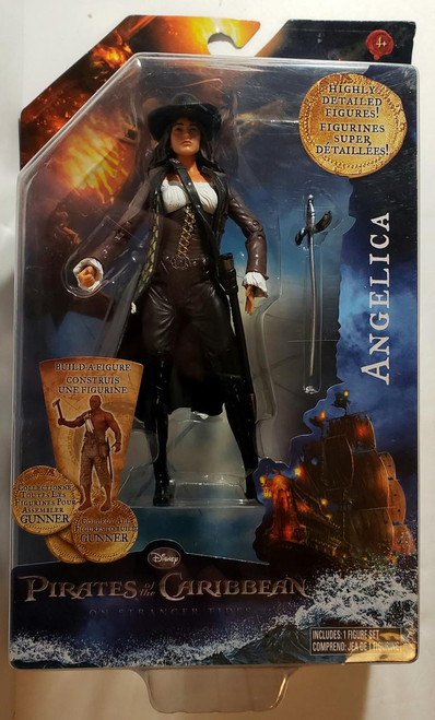 Jakks Pacific Pirates of The Caribbean On Stranger Tides Series 1 Angelica Figure, highly detailed action figure of Angelica from Pirates of the Caribbean with pirate costume, hat, sword, and accessories.