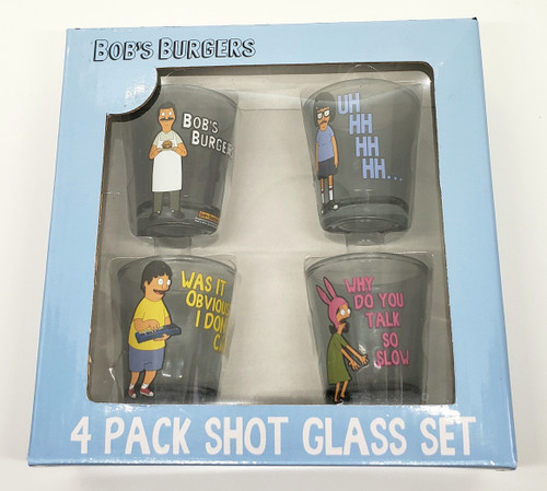 Bob's Burgers 4 Pack Shot Glass Set