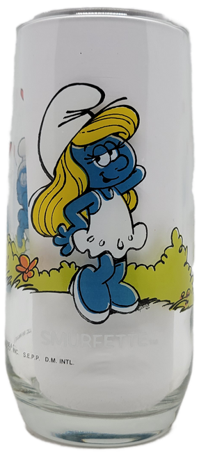 Vintage 1982 Smurfette Smurf Glass Tumbler