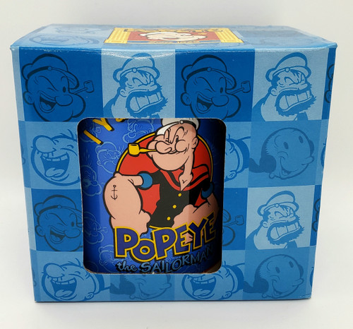 Vandor Popeye the Sailorman 18-Ounce Ceramic Decal Mug, Blue