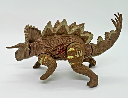 Hasbro Jurassic World Bashers & Biters Stegosaurus Figure, detailed plastic toy dinosaur with realistic textures, movable tail, and armor, designed for children and collectors.