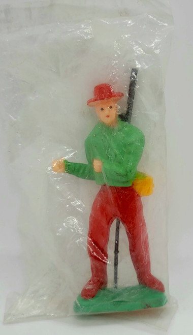 Vintage Plastic Fisherman 4" Toy Figure 