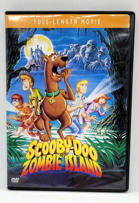 Scooby-Doo Zombie Island DVD, full-length animated movie case with colorful cover art featuring Scooby-Doo and friends exploring a spooky island.