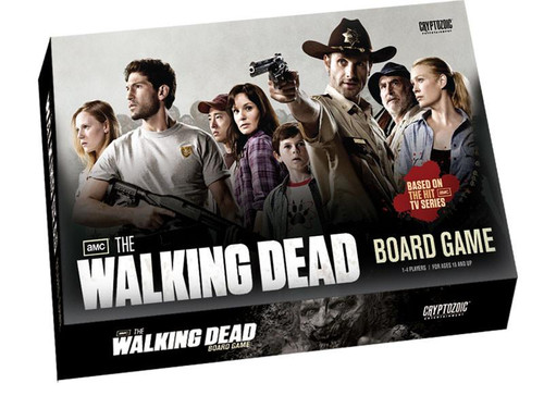 Cryptozoic Entertainment AMC The Walking Dead Board Game, box featuring fictional characters from the TV series with realistic illustrations and game details.