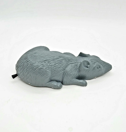 Unbranded Pull String Plastic Rat Toy, grey plastic rat toy with a pull string at the rear, designed for pet entertainment or as a novelty item.