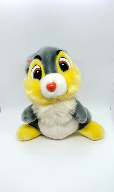 Disney Thumper Stuffed Animal, plush toy featuring the character Thumper from Disney's Bambi with soft grey, yellow, and white fur, and large expressive eyes.