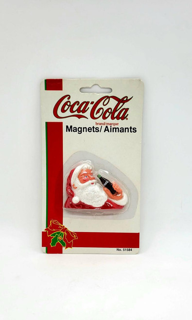 Coca-Cola Santa Drinking Coke Magnet, Christmas-themed Santa Claus holding a Coca-Cola bottle magnet.