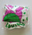 Barney and Friends Inflatable Bop Bag, colorful inflatable toy with a pink and green character design inside a clear plastic bag.