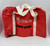 Harrisburg Senators Promotional Duffel Bag, red bag with white handles and logo, featuring the words 'STROH' and 'WINK 104 FM' on the front.