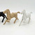 Unknown Vintage Plastic Toy Horses, collectible miniature vintage toy horses in black, beige, and white colors.