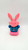 BOTOY Plastic Battery Operated Bunny Drumming, pink bunny playing drums with blue backpack and standing on pink base.