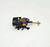 Transformers 1985 G1 Insecticons Bombshell Action Figure, vintage toy in purple, black, and gold, with articulated limbs and insect-like design, on a plain white background.