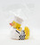 March of Dimes 2005 Chef Rubber Duckie, yellow rubber duck with a chef hat and checkered pants inside a clear plastic bag.