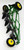 John Deere ERTL John Deere Toy Plow, a 1:16 scale model with green frame and black and yellow wheels, designed as a miniature farm plow for children and collectors.