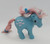 My Little Pony 1983 Bow Tie, vintage blue plastic toy pony with pink mane and tail styled with blue bows, featuring white bow decals on its body.