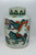 Large 12" tall ceramic Chinese/Japanese Foo Dog Dragons covered canister with lid. 