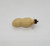 Unknown Vintage Plastic Peanut Candy Container, vintage beige plastic peanut-shaped candy container with a black plastic cap and a paper tag.