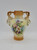 Unbranded Hand Painted Floral Double Handle Ceramic Vase Made in Czechoslovakia, decorative ceramic vase with floral design and two handles.