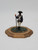 Unknown American Revolutionary War 2'' Tall Diecast Figure On Wood Stand, a detailed miniature of a Revolutionary War soldier in uniform with a hat, standing on a textured base simulating ground.