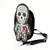 Floral Sugar Skull Man Shoulder Bag In Vinyl