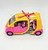 Polly Pocket 2004 Car Hel-Car-Pter-Helicopter Playset, colorful pink and yellow toy car with a pink helicopter rotor on top and interior seats visible.