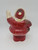 Unknown Vintage 9-inch Paper Mache Santa Claus Figure with Glitter, festive holiday decoration, vintage Christmas ornament, red and white Santa with worn paint and glitter accents.